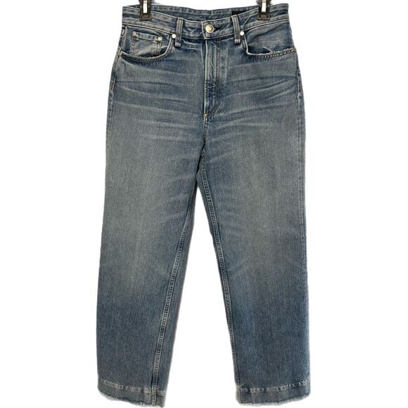 Rag & Bone Ruth Super High-Rise Straight Leg Size 28 Zipper Closure Medium Wash - Picture 5 of 16